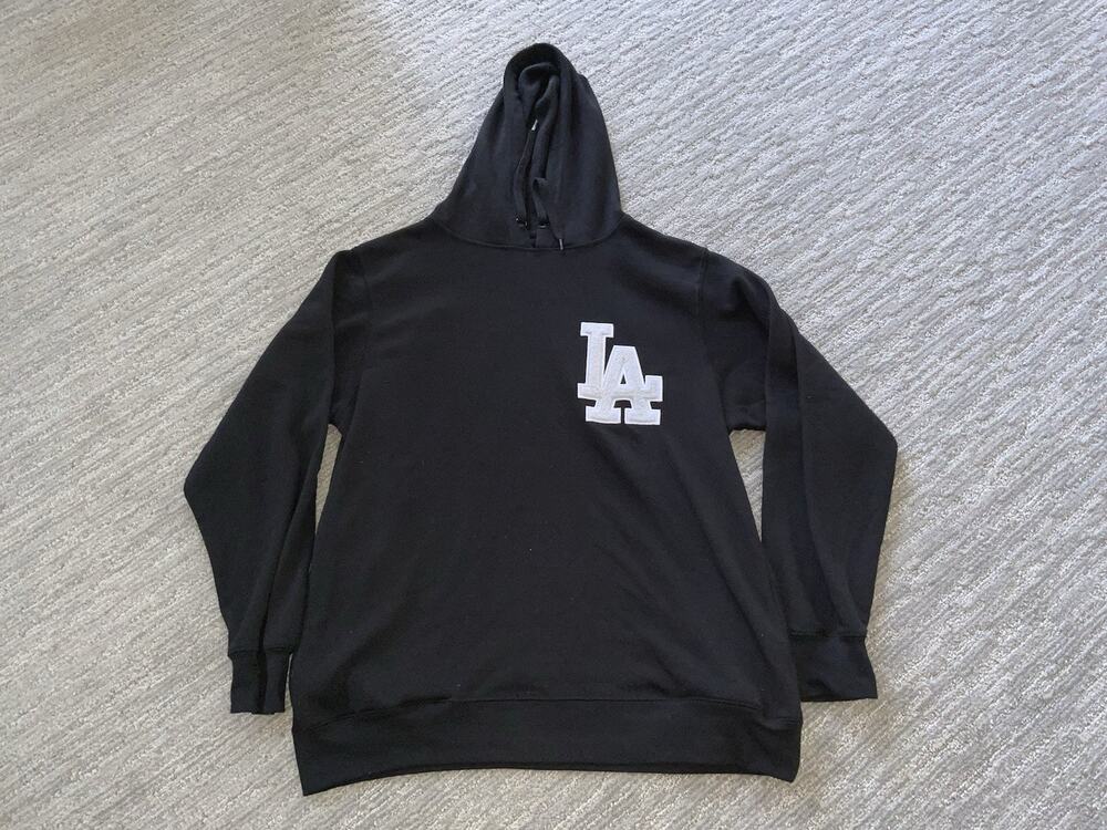 LA Dodgers Hoodie Stitches L Black MLB Genuine Merchandise Pullover